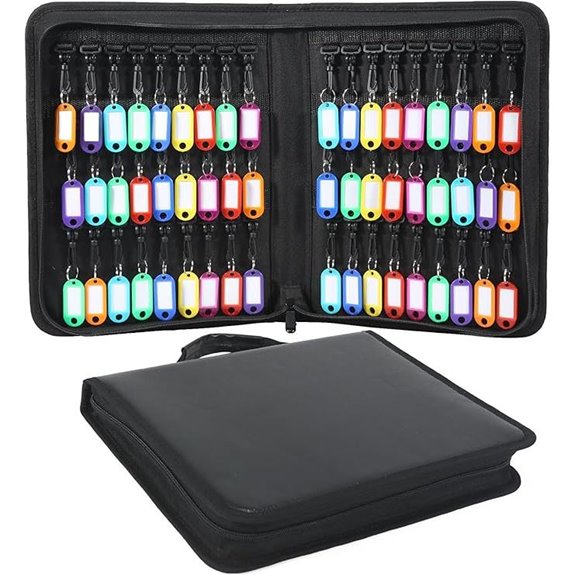 Waterproof Fireproof Zippered Key Organizer with Hooks