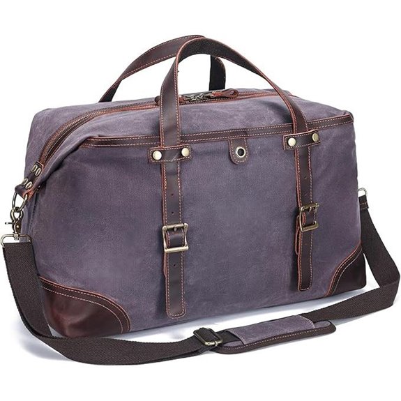 Waterproof Waxed Canvas Leather Travel Duffel Bag