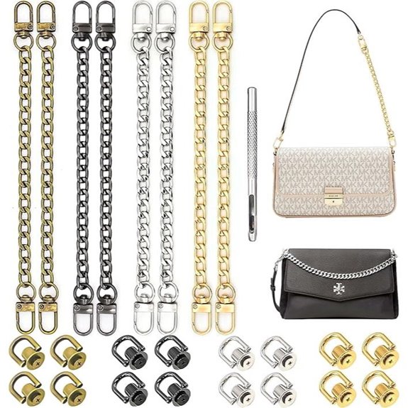 INKNOTE 8pcs Purse Chain Strap & Rivet Hardware