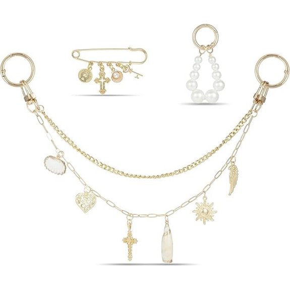 4-in-1 Elegant Gold Purse Charm Set