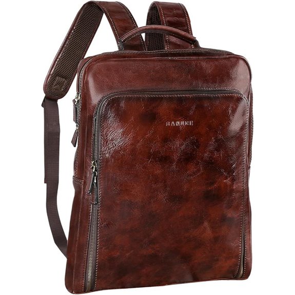 Banuce Italian Leather Laptop Backpack for Men