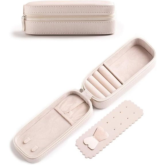 BONNY DODO Travel Jewelry Organizer Box (Pearl White)