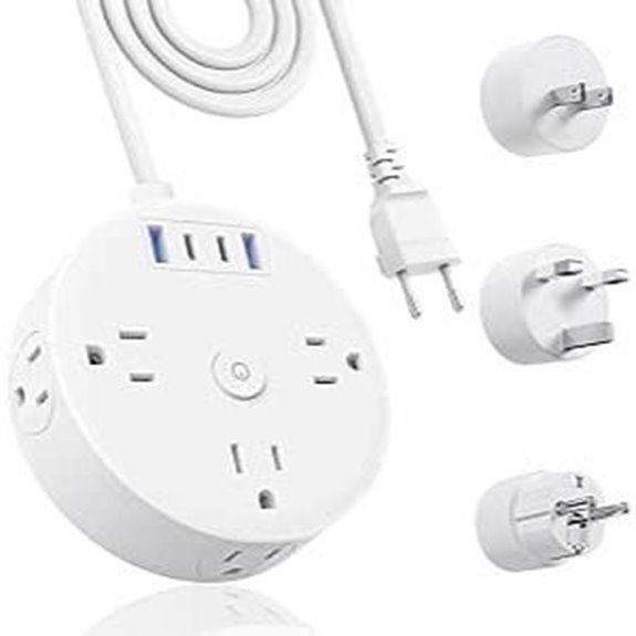 European Travel Power Adapter with USB and Outlets