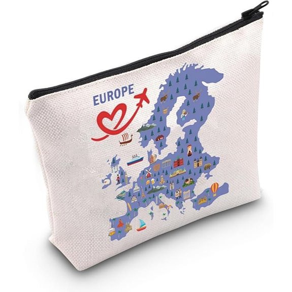 Europe Travel Cosmetic Bag Gift for Travelers