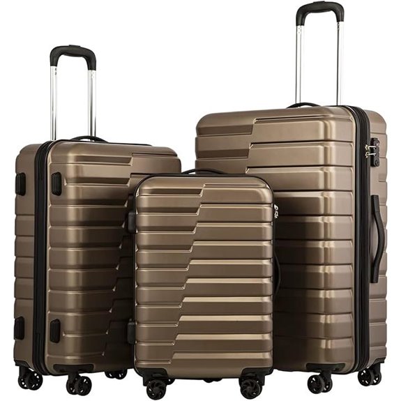 Coolife 3-Piece Expandable Luggage Set with TSA Lock