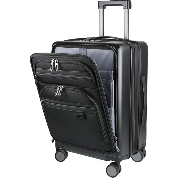 KROSER Expandable Carry-On Luggage with USB & TSA Lock