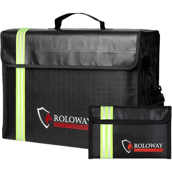 ROLOWAY Fireproof Document Bag with Reflective Strip