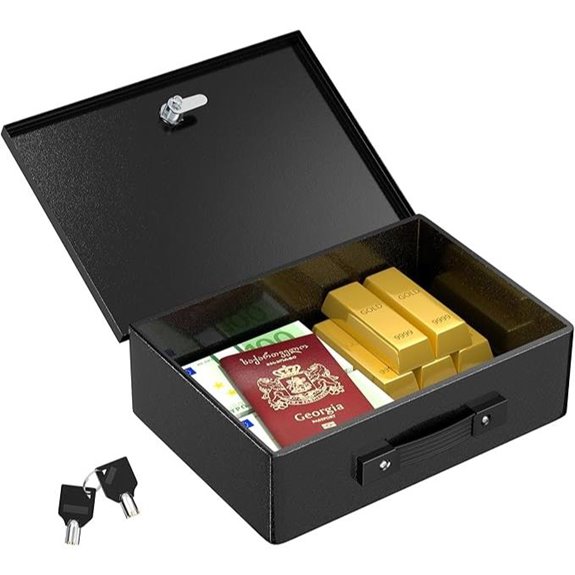 Joinfworld Fireproof Lock Box for Documents and Cash
