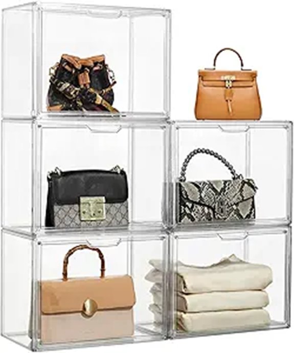 Purse Organizer Set of 5 Acrylic Storage Boxes
