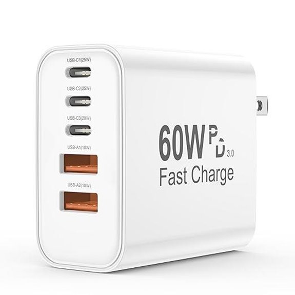 60W 5-in-1 USB-C Fast Charging Block