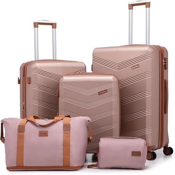 Expandable 5-Piece Luggage Set with Spinner Wheels