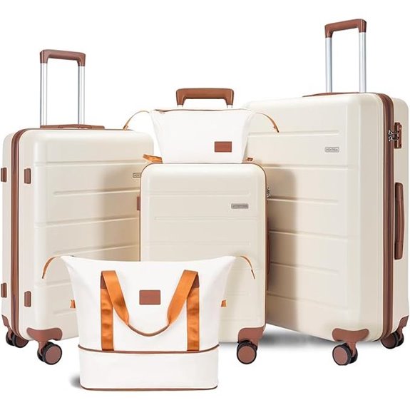 5-Piece ABS Luggage Set with TSA Lock & Spinners