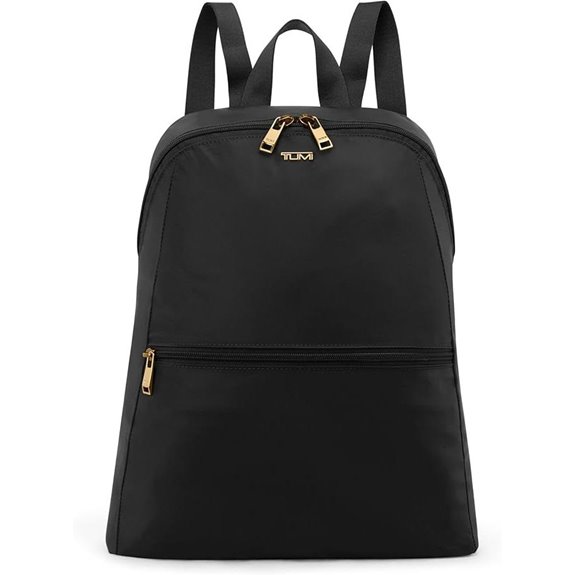 TUMI Foldable Travel Backpack with Gold Hardware