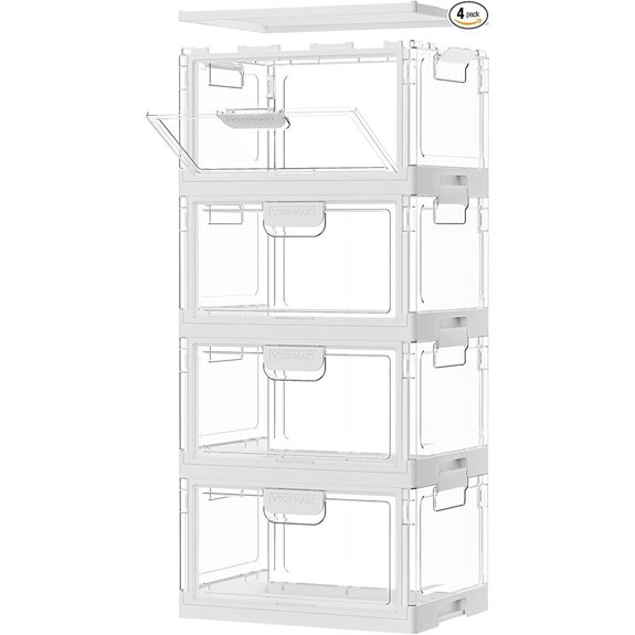 Vtopmart 4 Pack Clear Stackable Storage Bins