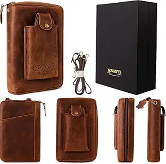 NOVANYX Genuine Cowhide Leather Passport Holder Set