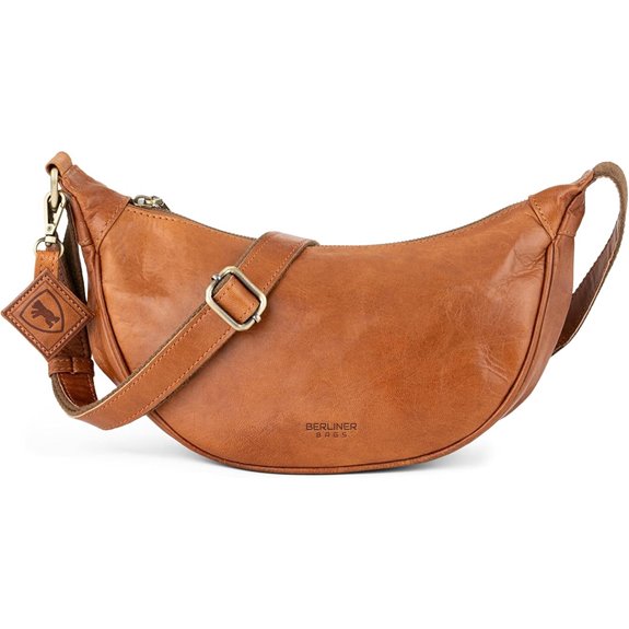 Berliner Bags Genuine Leather Crescent Crossbody Bag