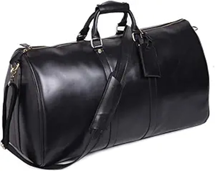 Leathario Genuine Leather Travel Duffle Bag Unisex