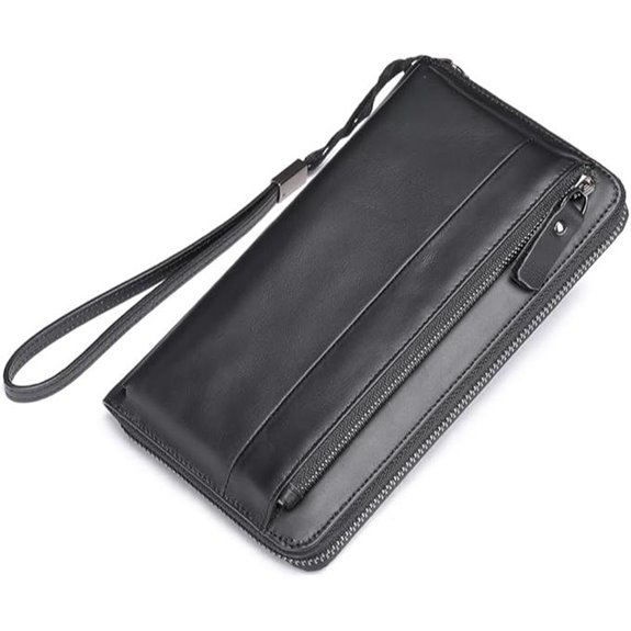 LUKZIJAES Genuine Leather Men’s Long Wallet with Zipper