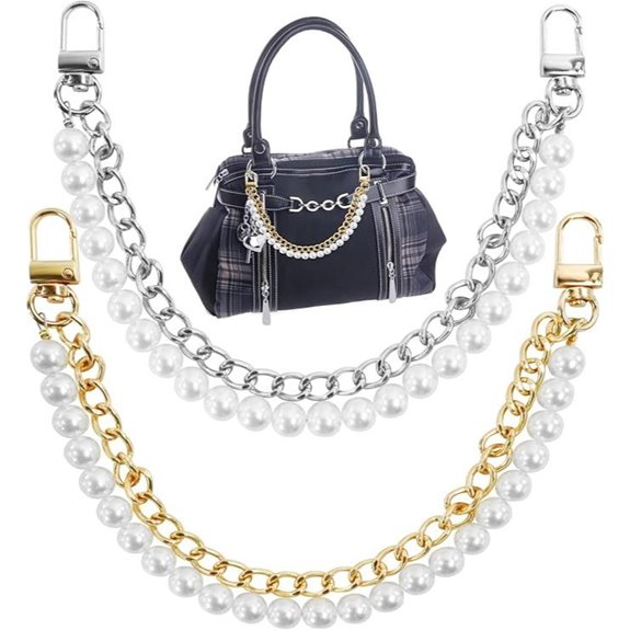 Pearl Purse Chain Handbag Straps (Gold & Silver)