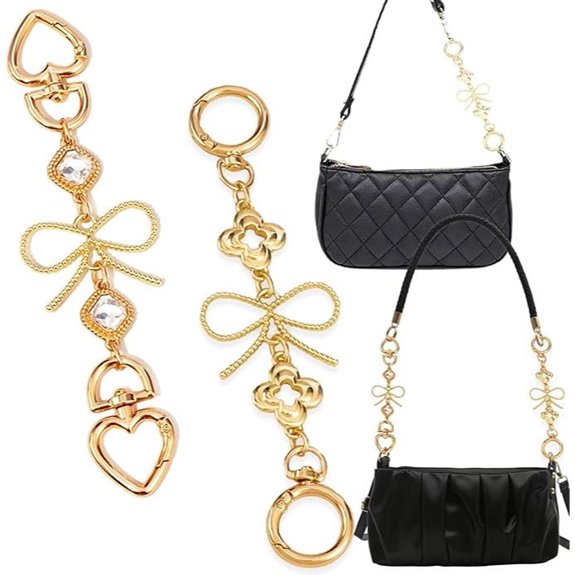 Gold Bow Purse Strap Chain (2 Pieces)