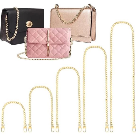 Gold Purse Chain with Metal Buckles 15-47 Inches