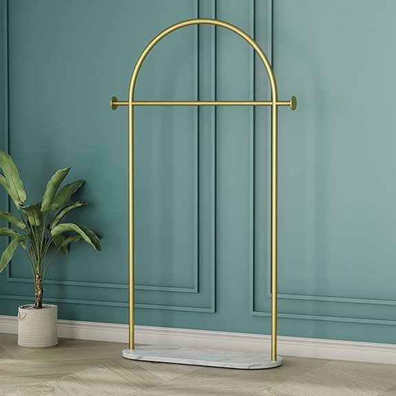 Gold Clothing Rack with Marble Base