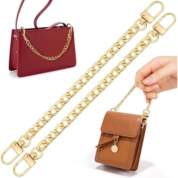Shynek Purse Chain Extenders Gold Crossbody Strap (2 Pack)
