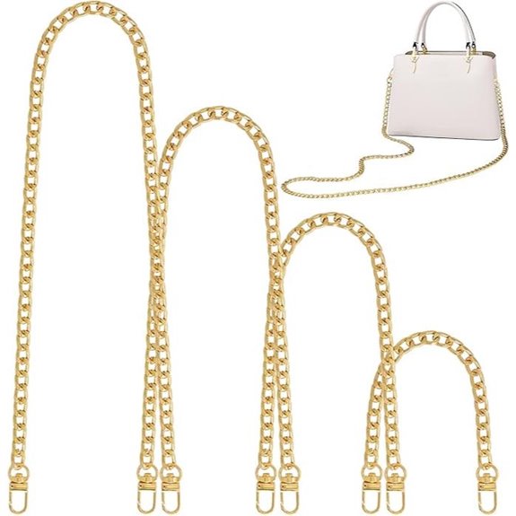 Flat Purse Chain Strap for Crossbody Bags Gold