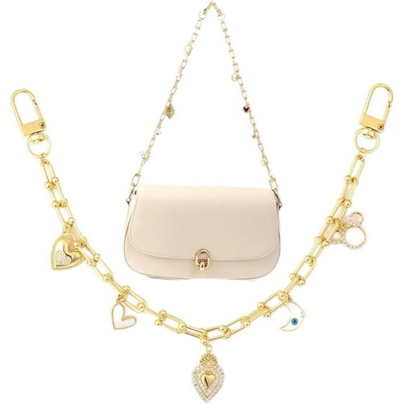 18K Gold Plated Bag Charms with Zirconia Pendants