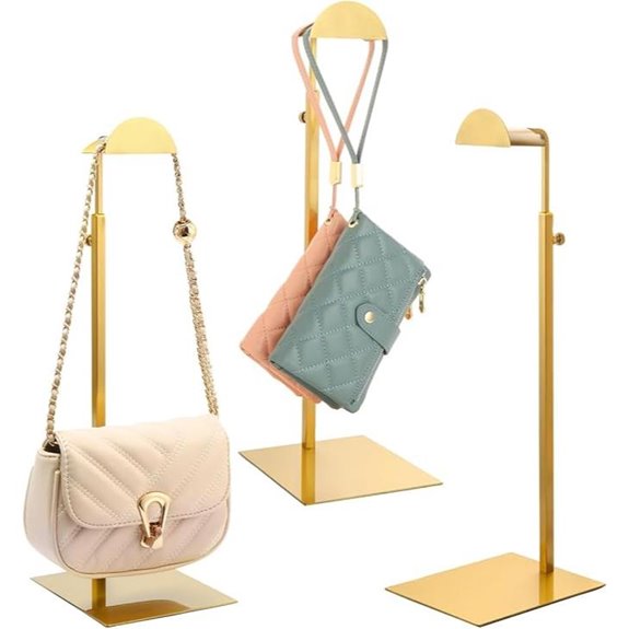 Gold Purse Display Stand 3-Pack for Retail Shops
