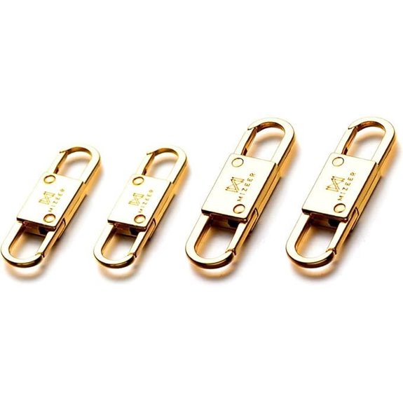 Mizeer Zipper Clip Theft Deterrent (4 Pack Gold)
