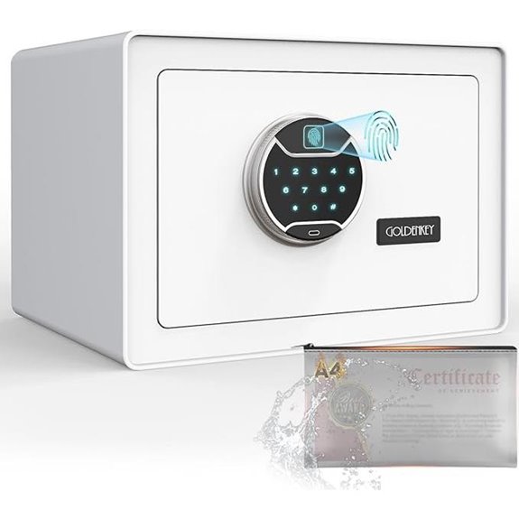 GoldenKey White Biometric Safe with Touchscreen