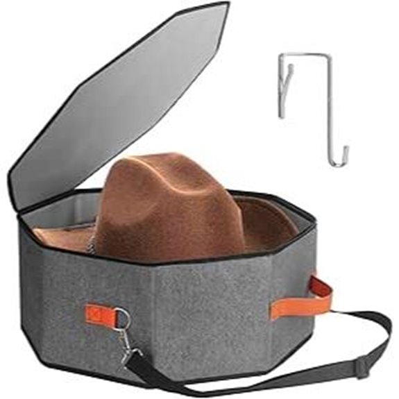 Cowboy Hat Storage Box with Door Hook (Grey)