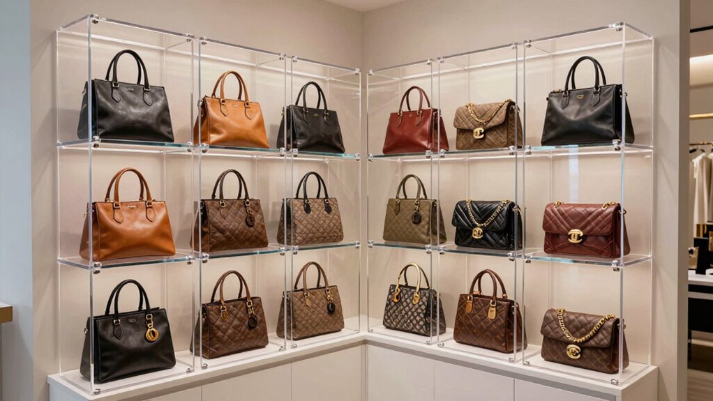 handbag display case options