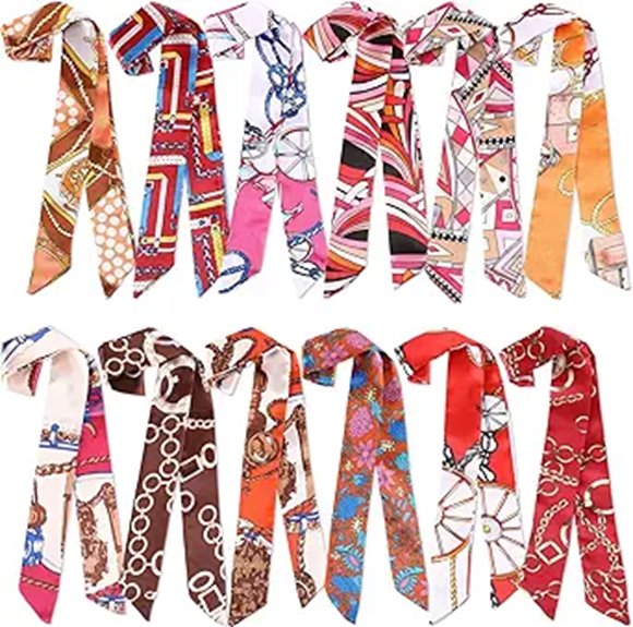 Handepo Women's Hair and Bag Satin Headscarves (12 pcs)