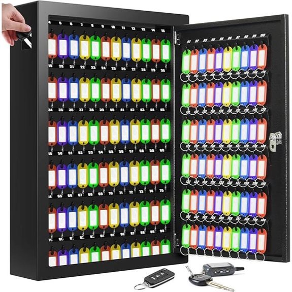 Heavy Duty Wall-Mount Key Lockbox with Labels