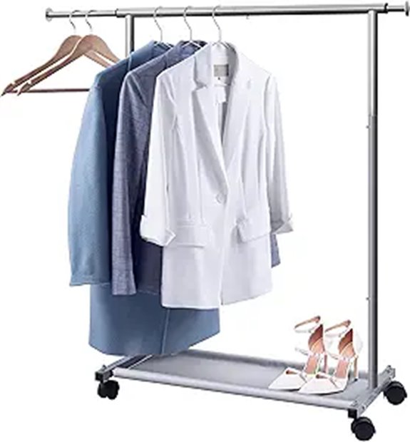 MISSLO Heavy Duty Rolling Clothes Rack with Shelves