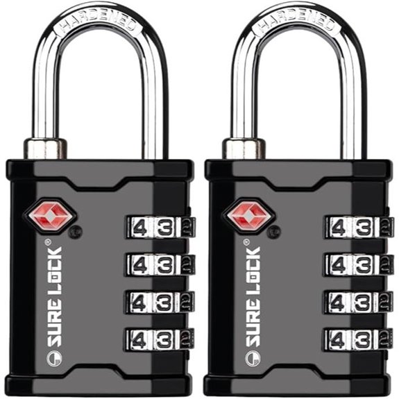 TSA Heavy Duty Combination Luggage Padlock (2 Pack)