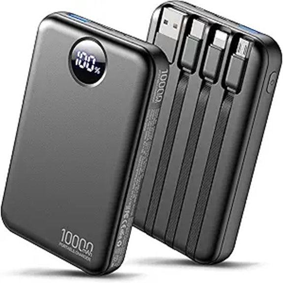 Portable 10000mAh Power Bank with Multi-USB Ports