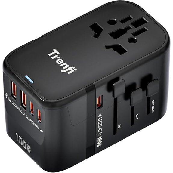 Universal 100W GaN+ Travel Adapter with USB-C PD