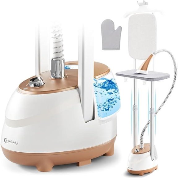 Clothes Steamer 1800W with Adjustable Double Rod
