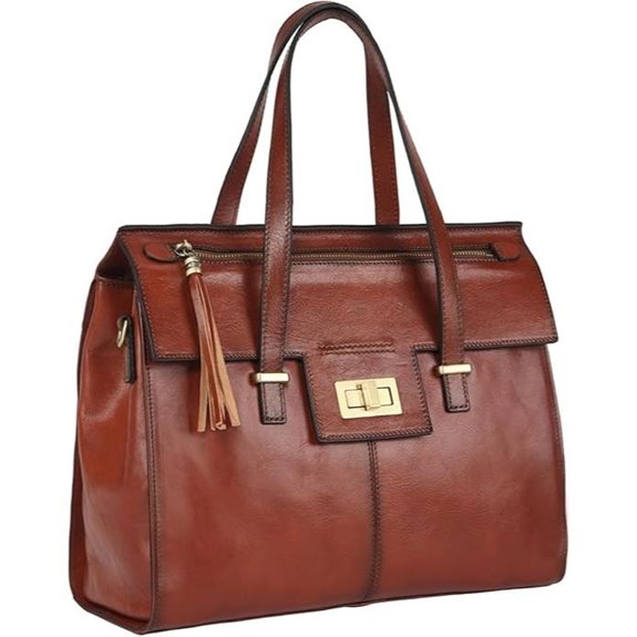 Banuce Italian Leather Women's Satchel with Tassel