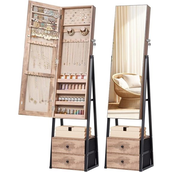 Nicetree Jewelry Cabinet with Mirror and Lock