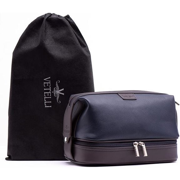 Vetell Leo Large Leather Travel Toiletry & Shaving Bag