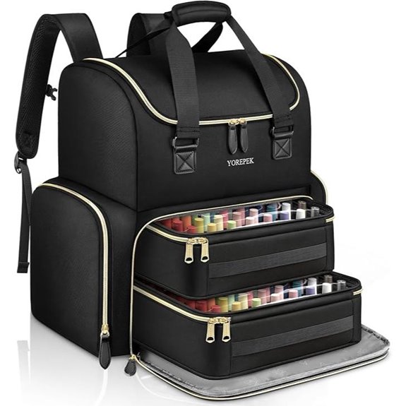 YOREPEK Large Nail Polish Organizer Backpack with Pouches