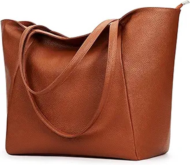 KALIDI Large Vegan Leather Tote Bag for Women