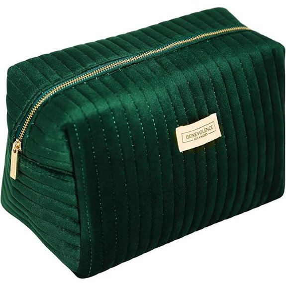 Benevolence LA Velvet Large Makeup Bag for Travel