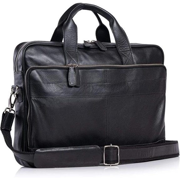 Leather 18-Inch Laptop Messenger Bag for Men & Women