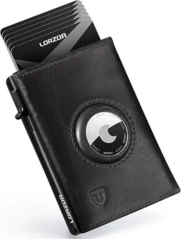 LORZOR Leather AirTag Wallet with RFID Blocking