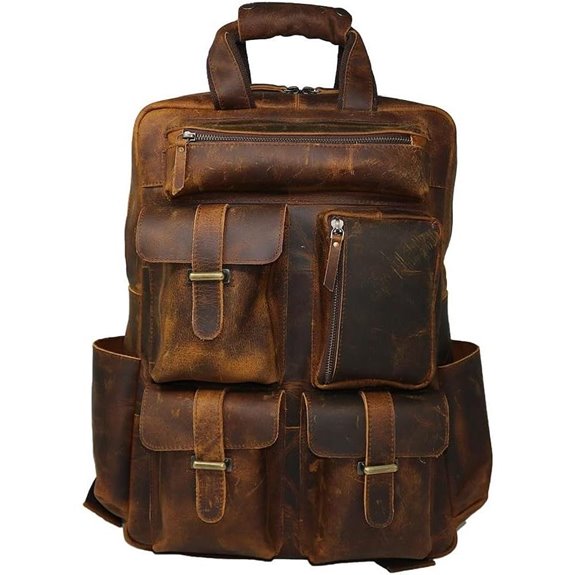 Jaald Leather Laptop Backpack with Anti-Theft Pockets